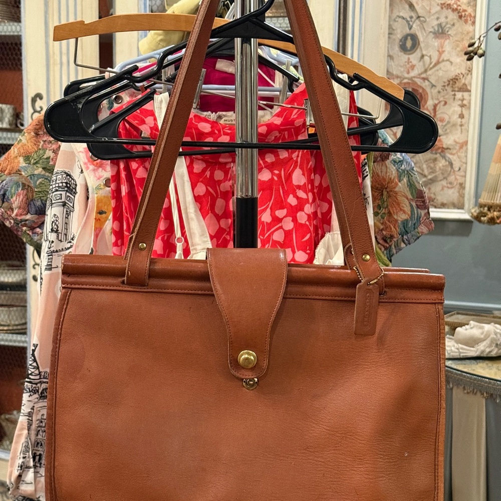 Coach Barclays Tan Leather Tote Bag